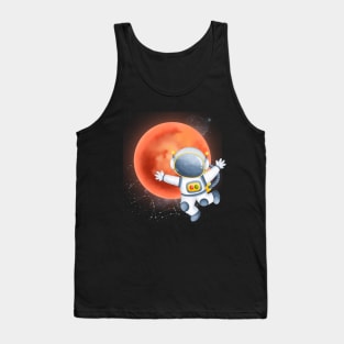 Flying floating astronaut Ufo alien funny cute spaceship moon mars cosmic space Tank Top